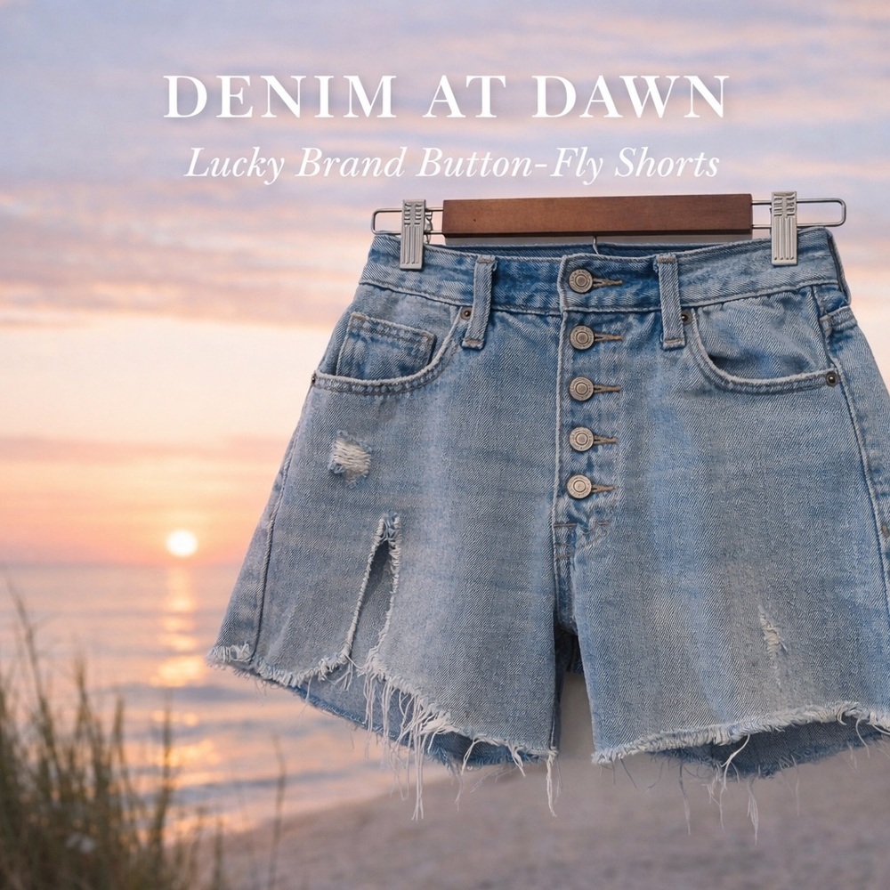 Lucky Brand High-Rise Button Fly Denim Shorts | Size 0 (25)